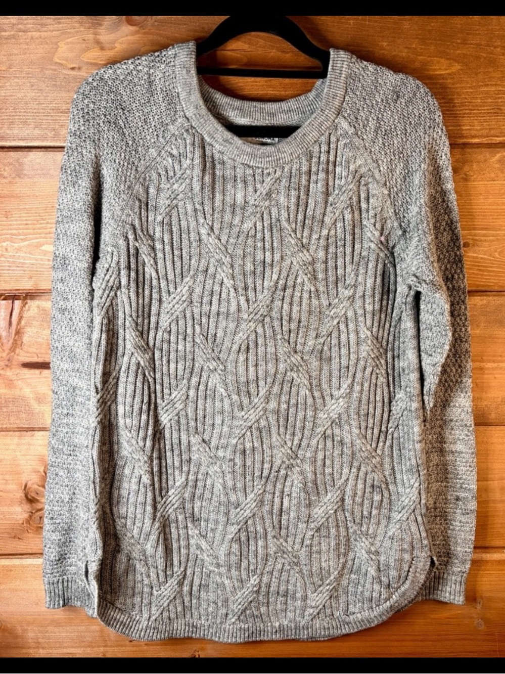 Sonoma Women's Gray Tunic Style Cable Knit Sweater Size Small 🩶